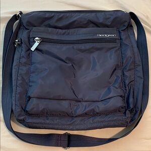 Navy Blue Hedgren Nylon Multi Pocket Cross Body Bag